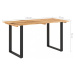 Jedálenský stôl masívne drevo / oceľ Dekorhome 140x70x76 cm,Jedálenský stôl masívne drevo / oceľ