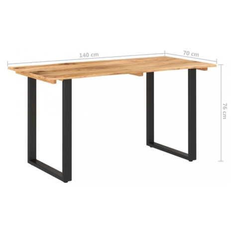 Jedálenský stôl masívne drevo / oceľ Dekorhome 140x70x76 cm,Jedálenský stôl masívne drevo / oceľ vidaXL