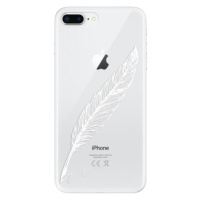 Odolné silikónové puzdro iSaprio - Writing By Feather - white - iPhone 8 Plus