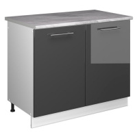 Vicco SPODNÁ SKRINKA POD DREZ Fame-Line, Antracit vysoký lesk/biely, 100 cm, AP Marble