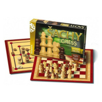 Šach, dáma, mlyn spoločenská hra v krabici 35x23x4cm