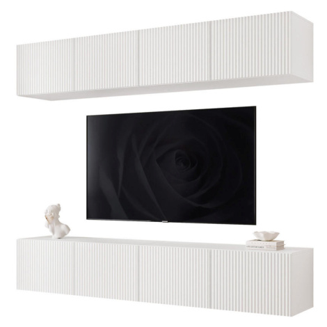Idohome OBÝVACIA stena ANGEL II matná biela závesná s LED osvetlením 200 cm