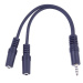 PREMIUMCORD Adaptér Jack 3,5 mm 4pin - 2x stereo Jack 3,5 mm, redukcia (M/2xF, 4 póly)