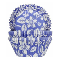 Košíček na mafiny Aloha kvetiny modrý 50 ks - House of Marie