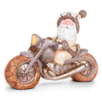 Dekorácia MagicHome Vianoce, Santa na motorke, retro, keramika, 47x18,5x34 cm