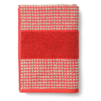 Červená froté osuška z Bio bavlny 70x140 cm Check – JUNA