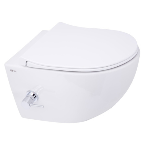 Wc s bidetom závesné SAT Infinitio vrátane dosky softclose, zadný odpad SATINF011RREXPBFC SATINF