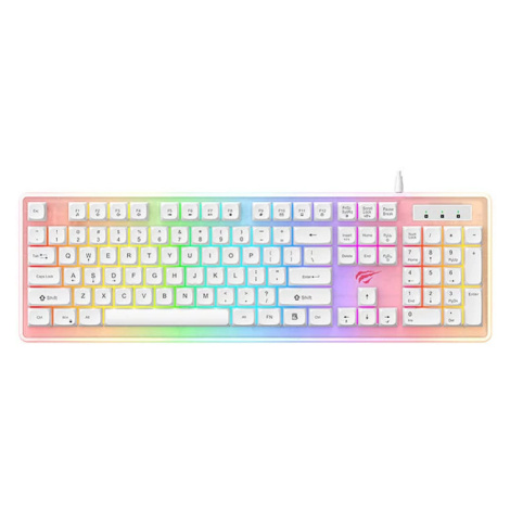 Herná klávesnica Havit KB876L Gaming Keyboard RGB (white)