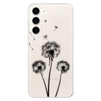 Odolné silikónové puzdro iSaprio - Three Dandelions - black - Samsung Galaxy S23+ 5G
