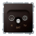 Zásuvka TV/R/SAT priebežná 10dB (SS) čokoládová mat.metal. SIMON Basic (simon)