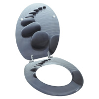 vidaXL WC sedadlo, poklop z MDF, kamene