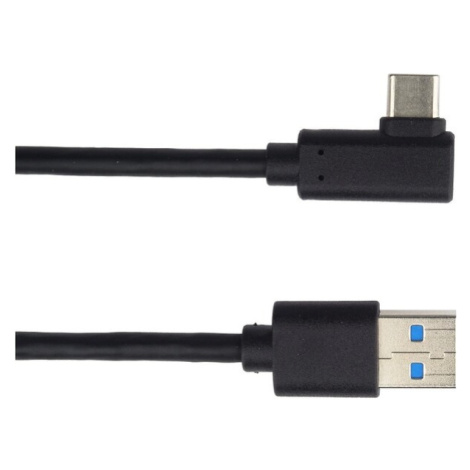 PremiumCord kábel USB 3.1 C/M zahnutý konektor 90 °, USB 3.0 A/M, 1m