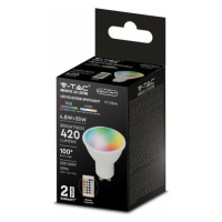 Žiarovka LED GU10 4,8W s RF ovládaním RGB + 4000K stmievateľná 420lm VT-2244 (V-TAC)