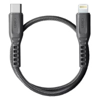Kábel UNIQ Cable Flex USB-C-Lightning 18W nylon 30cm charcoal grey (UNIQ-FLEX030(CTMFI)-GREY)