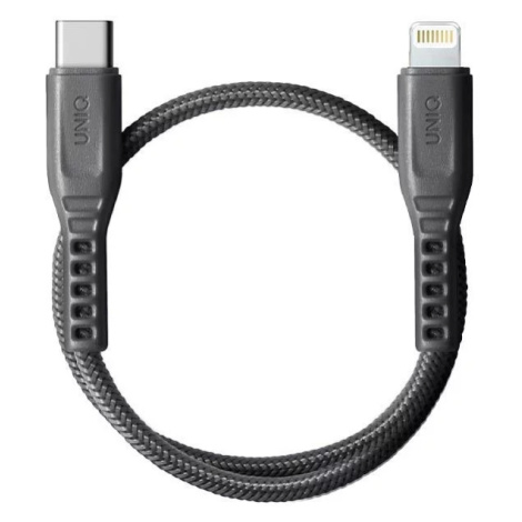Kábel UNIQ Cable Flex USB-C-Lightning 18W nylon 30cm charcoal grey (UNIQ-FLEX030(CTMFI)-GREY)