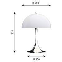 Louis Poulsen Panthella Mini stolová LED, opálová