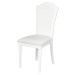 Estila Rustikálna biela drevená jedálenská stolička Belliene bielej farby s čalúnením a vyrezáva