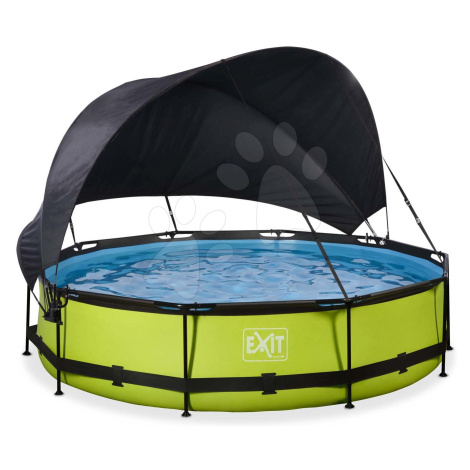 Bazén so strieškou a filtráciou Lime pool Exit Toys kruhový oceľová konštrukcia 360*76 cm zelený