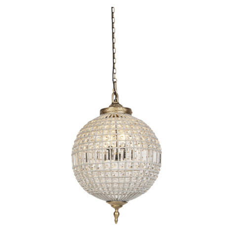 Art Deco závesná lampa krištáľ so zlatom 50 cm - Kasbah QAZQA