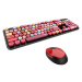 Klávesnica Wireless keyboard + mouse set MOFII Sweet 2.4G (black&red)