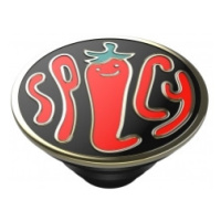 PopSockets PopTop Gen.2, Spicy Black Enamel, smalt+kov, čili papričky, výmenný vršok