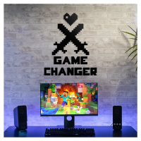 Drevený nápis - Game Changer - Minecraft, Čierna