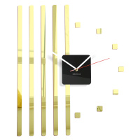 Nástenné akrylové hodiny štvorce Flex z10b, 58 cm, zlaté zrkadlo
