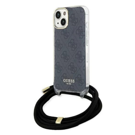 Kryt Guess GUHCP15SHC4SEK iPhone 15 6.1" black hardcase Crossbody Cord 4G Print (GUHCP15SHC4SEK)