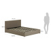Sivá čalúnená dvojlôžková posteľ s úložným priestorom s roštom 160x200 cm Nahiri - Kave Home