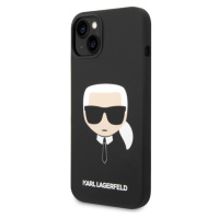 Karl Lagerfeld Liquid Silicone Karl Head Zadný Kryt pre iPhone 14 Max Black