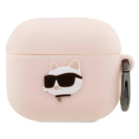 Púzdro Karl Lagerfeld AirPods 3 cover pink Silicone Choupette Head 3D (KLA3RUNCHP)