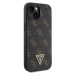 Guess PU Leather 4G Triangle Metal Logo Zadný Kryt pre iPhone 15 Black