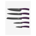 Súprava piatich nožov v magnetickom stojane BERLINGERHAUS Purple Metallic Line