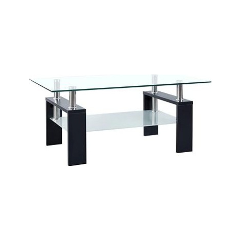SHUMEE Konferenčný stolík čierny a priehľadný 95 × 55 × 40 cm tvrdené sklo, 330303