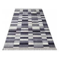 DY Sivý vzorovaný koberec Blak 01 Rozmer: 160x220 cm
