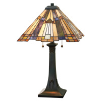 Stolová lampa Inglenook s farebným sklom
