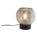 Stolná lampa v štýle art deco čierna s dymovým sklom - Sphere