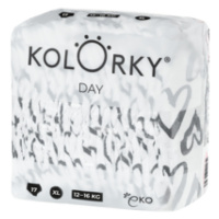 KOLORKY  DAY - srdce - XL (12-16 kg) - 17 ks - jednorázové eko plenky