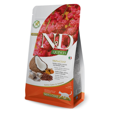 N&D Quinoa Skin & Coat Herring & Coconut pre mačky 1,5 kg