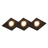 Sada 3 zapustených bodových svetiel čiernej farby vrátane LED 3-stupňovo stmievateľných - Miu