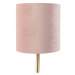 Romantická stolná lampa mosadz s ružovým odtieňom 25 cm - Simplo