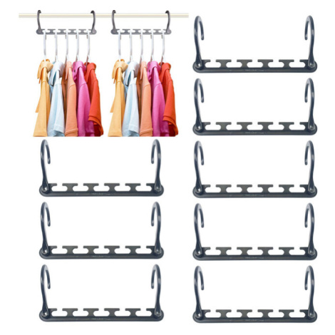 Sada 8 ks držiakov na vešiaky Wonder Hanger - šedá
