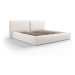 Béžová čalúnená dvojlôžková posteľ s úložným priestorom a roštom 200x200 cm Arendal – Cosmopolit
