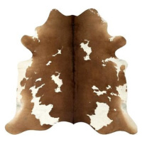 Koberec z pravej hovädzej kože hnedo-biely 150 × 170 cm
