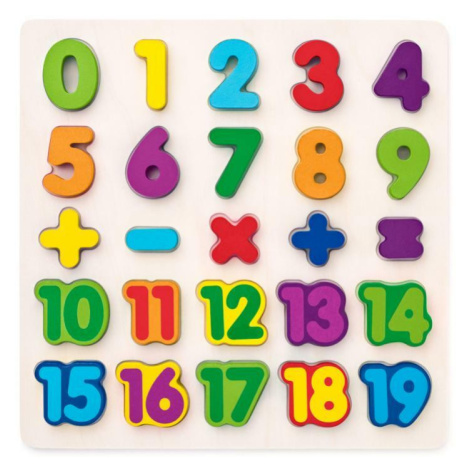 Woody Puzzle - číslice masívne na doske