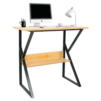 Písací stôl s policou, buk/čierna, TARCAL 80