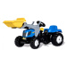 Šlapací traktor s prívesom a lyžicou Rolly Toys 023929 New Holland