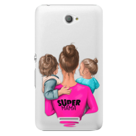 Plastové puzdro iSaprio - Super Mama - Boy and Girl - Sony Xperia E4