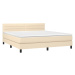 vidaXL Posteľný rám boxspring s matracom krémový 160x200 cm látka