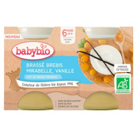 BABYBIO Brassé z ovčieho mlieka mirabelky vanilka 2x130 g